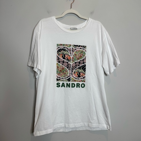 Sandro Igor Graphic Tee T Shirt White Size 4 XL - Picture 2 of 9